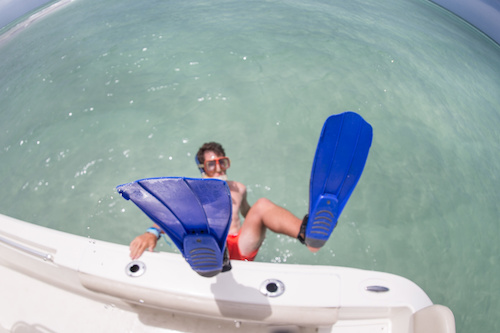 boating and snorkeling