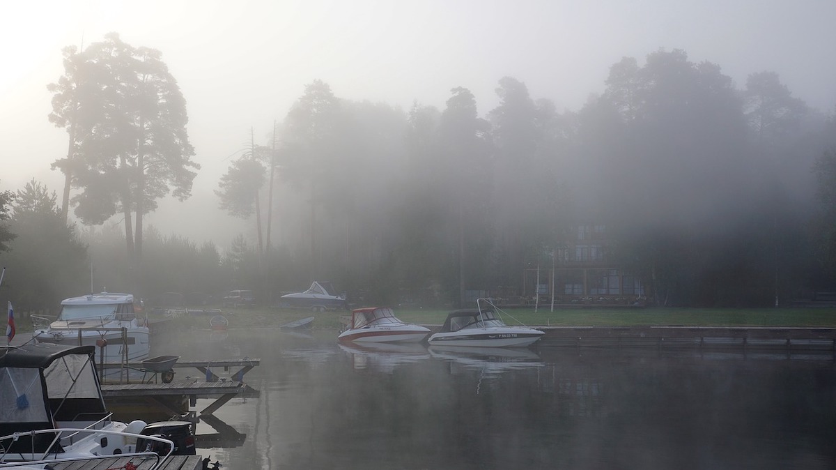 boating in fog