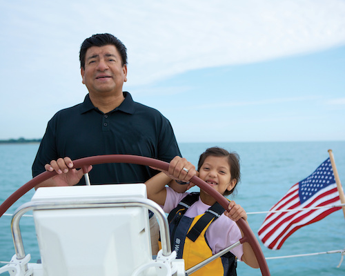 teaching your kids to drive a boat