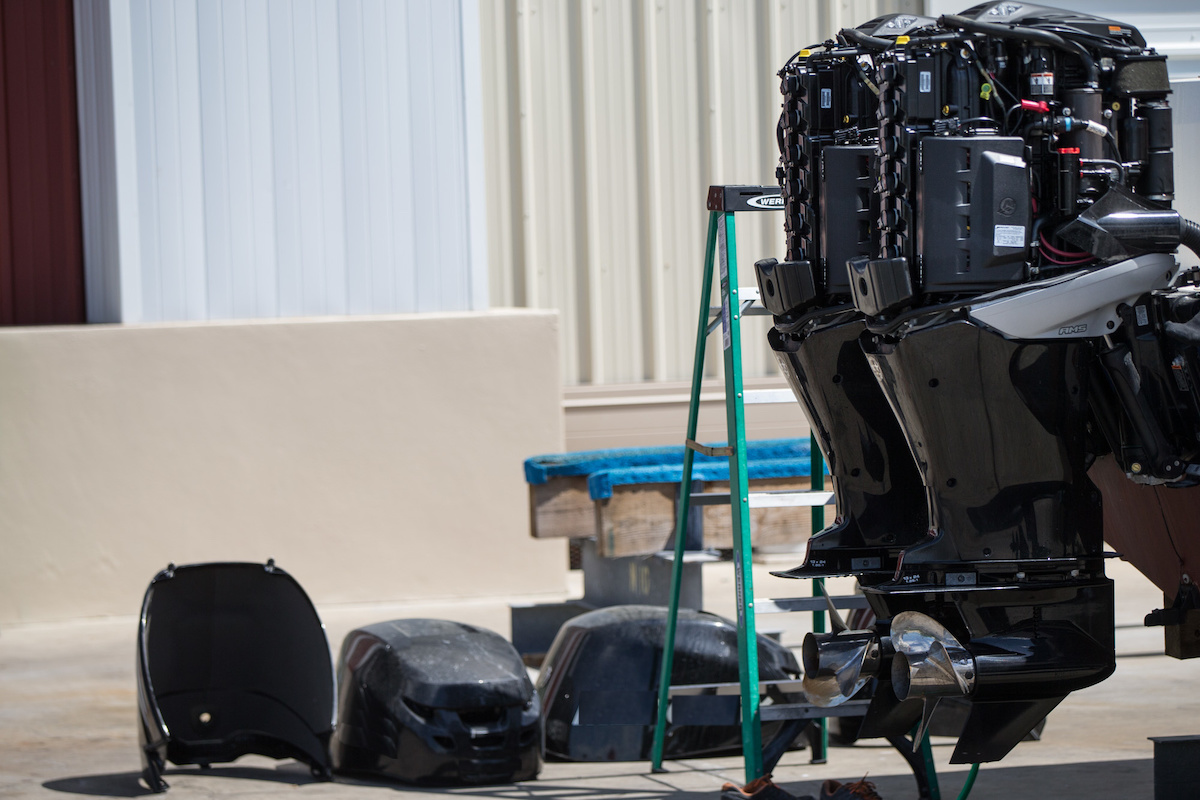 flushing an outboard engine