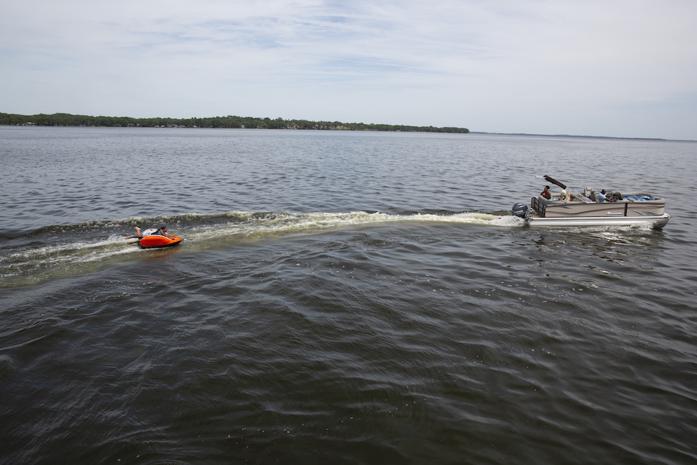 learning how to drive a pontoon boat