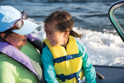 Mother and Daughter Boating