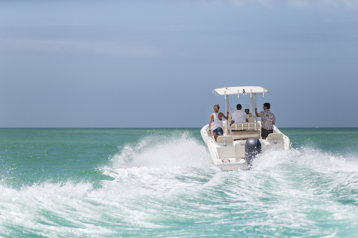 maneuvering a boat in strong current or wind