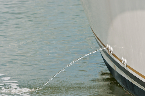 bilge pump emptying water back into the lake